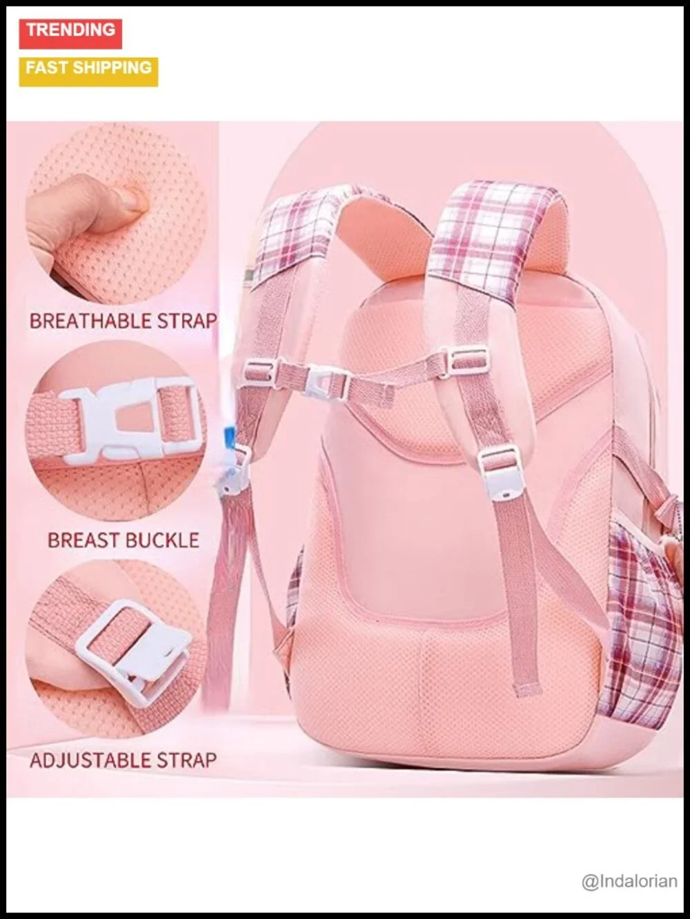 Kawaii Backpack with 22Pcs Accessories Anti-Theft Travel Anime Daypack